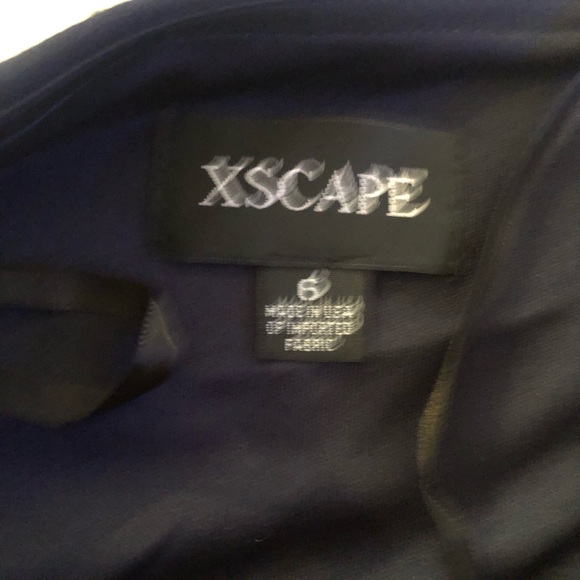 Xscape Bodycon Ruffle Navy Bridesmaid Dress - Picture 3 of 6